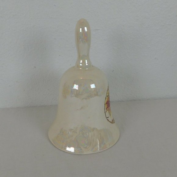 Porcelain Bell Form without Clapper Fired with Carousel Horse decoration 10 in t - Picture 5 of 11